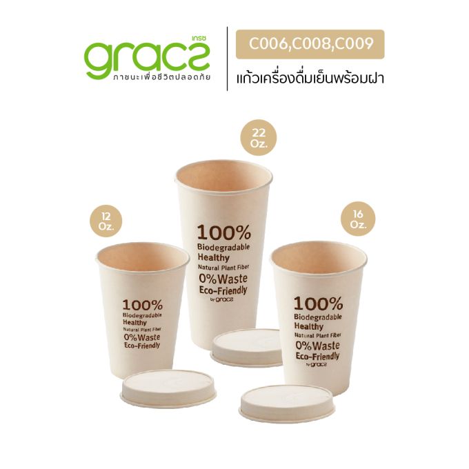 ฝาแก้วเครื่องดื่มเย็น (P) 12/16/22 ออนซ์  รุ่น FC08 [GRACZ SIMPLE] (ลัง)