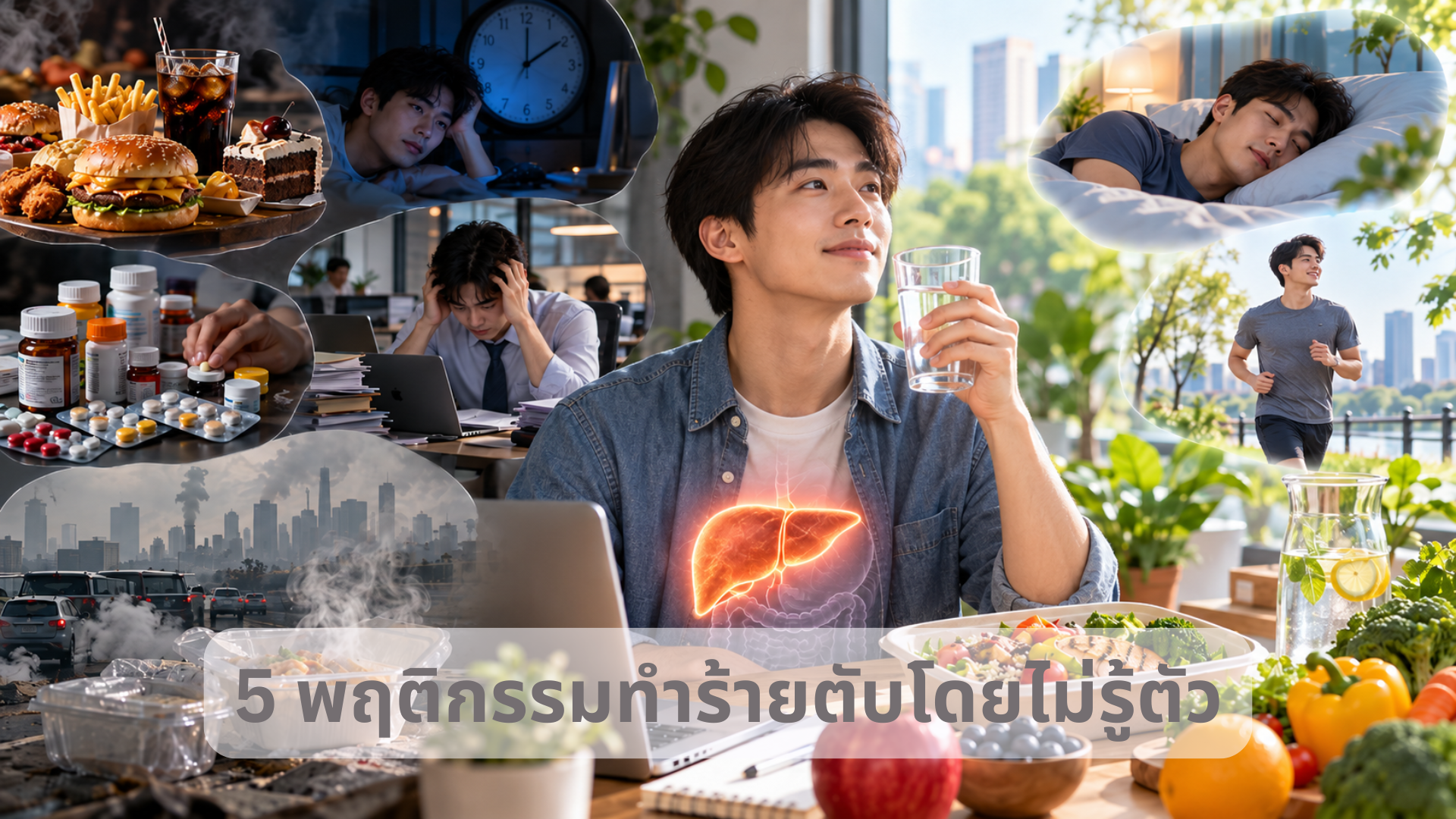 5 พฤติกรรมทำร้ายตับโดยไม่รู้ตัว: ภัยเงียบที่คนทำงานยุคใหม่อาจกำลังเผชิญ