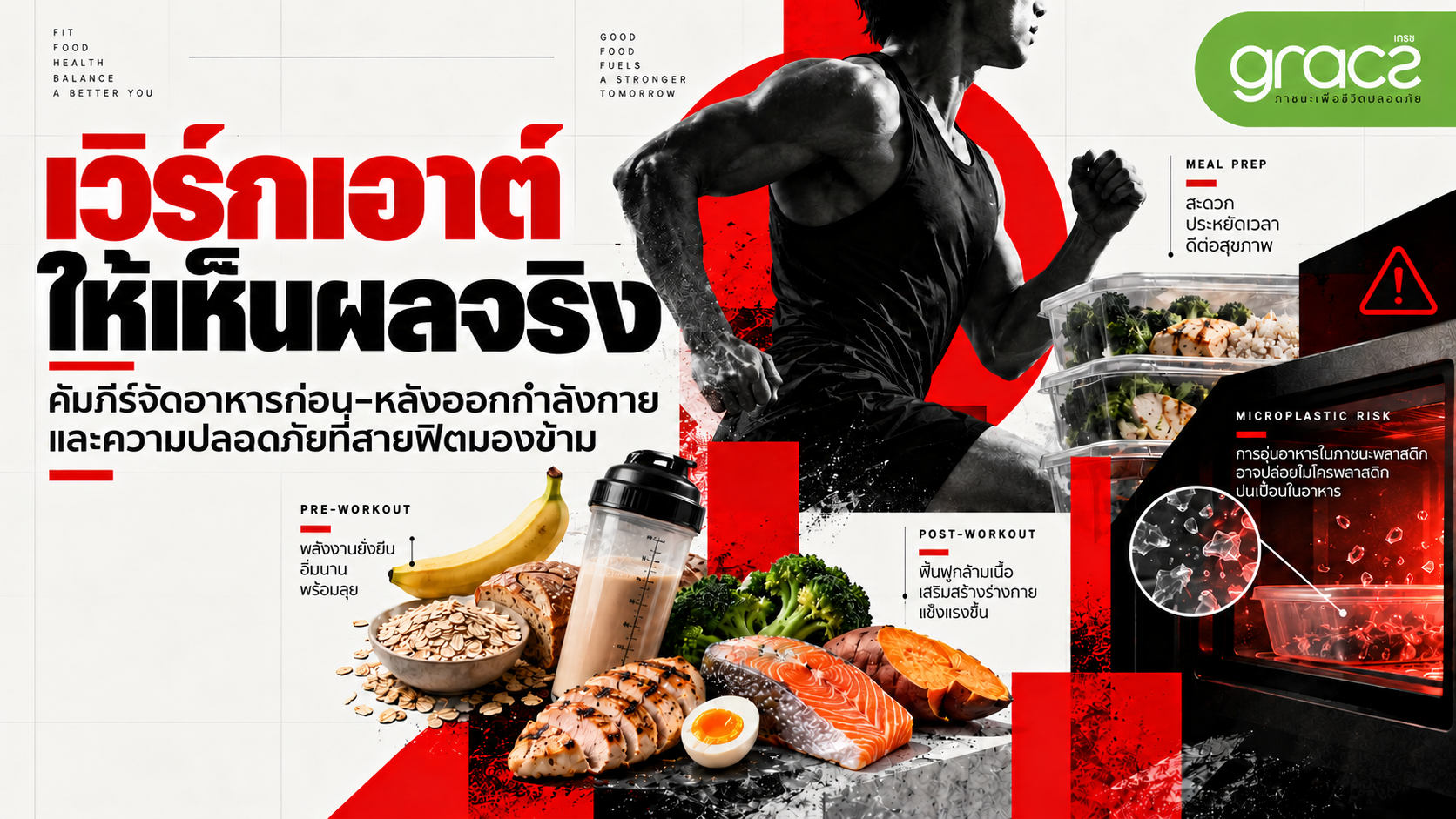 เวิร์กเอาต์ให้เห็นผลจริง: คัมภีร์จัดอาหารก่อน-หลังออกกำลังกาย และความปลอดภัยที่สายฟิตมองข้าม