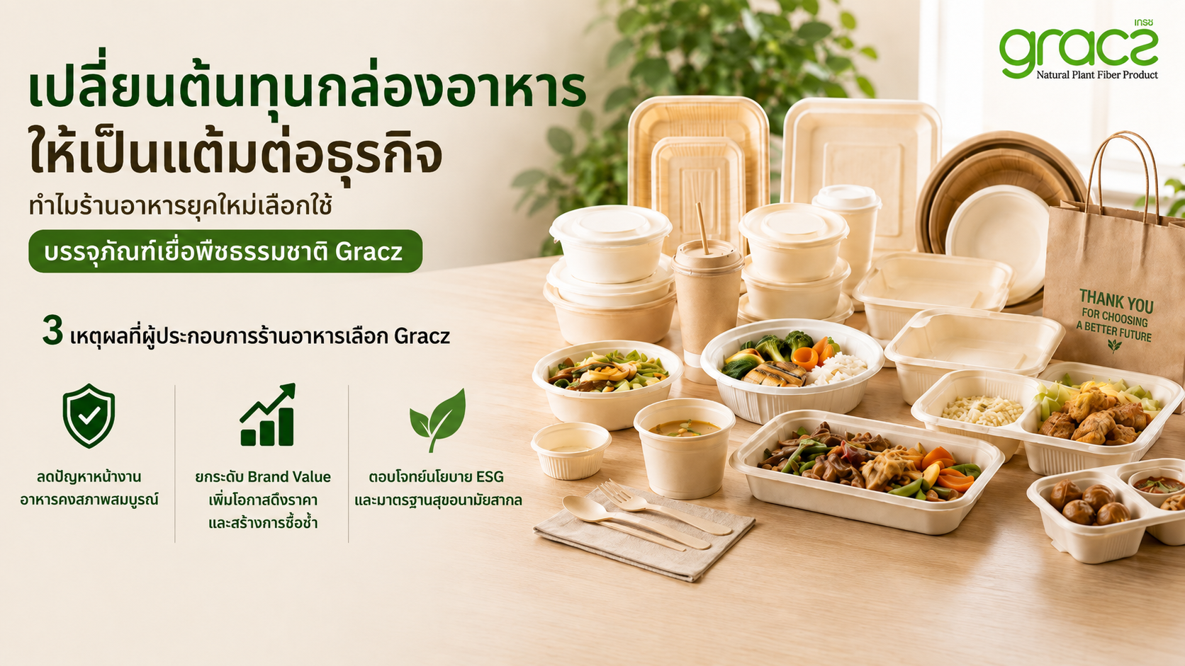 เปลี่ยนต้นทุนกล่องอาหาร ให้เป็นแต้มต่อธุรกิจ: ทำไมร้านอาหารยุคใหม่เลือกใช้ ‘บรรจุภัณฑ์ Gracz’