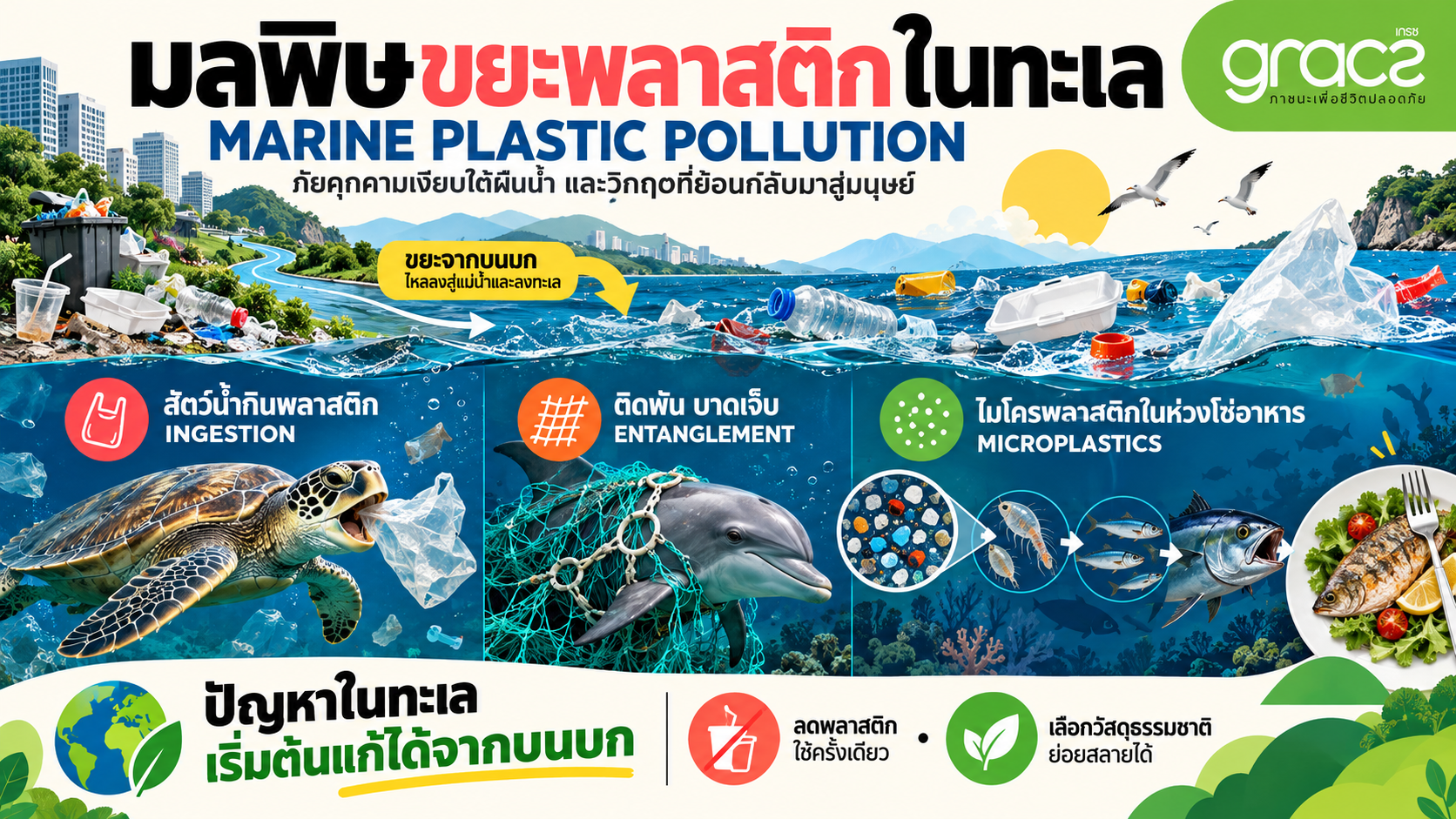 มลพิษขยะพลาสติกในทะเล ภัยคุกคามเงียบใต้ผืนน้ำ และวิกฤตที่ย้อนกลับมาสู่มนุษย์