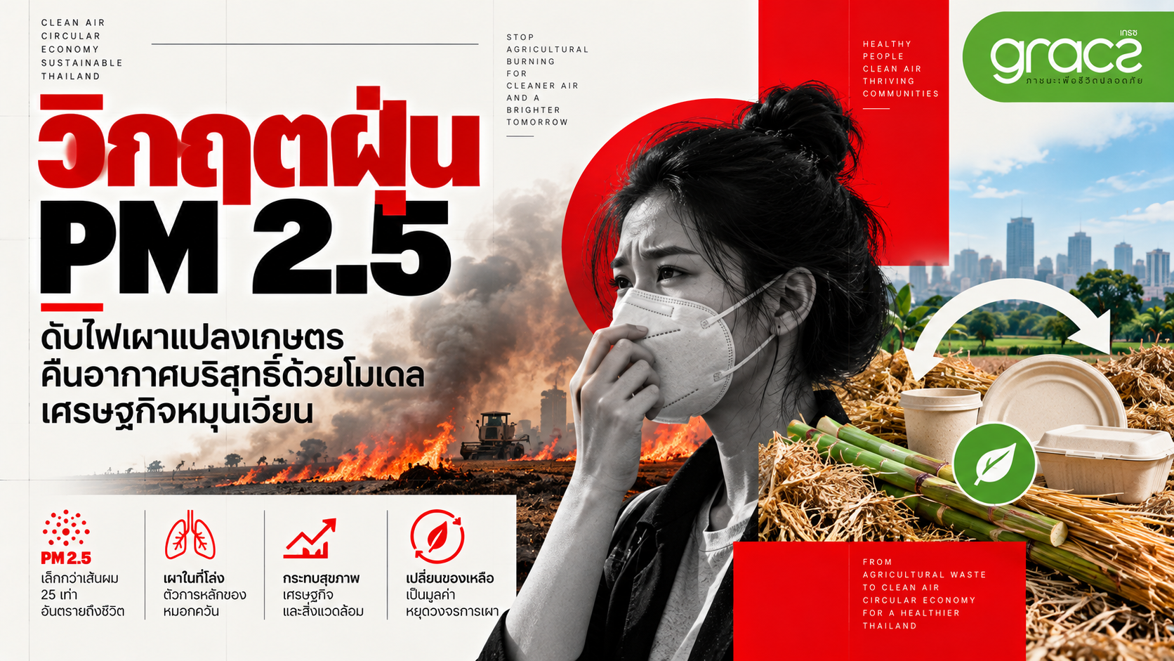 วิกฤตฝุ่น PM 2.5: ดับไฟเผาแปลงเกษตร คืนอากาศบริสุทธิ์ด้วยโมเดลเศรษฐกิจหมุนเวียน