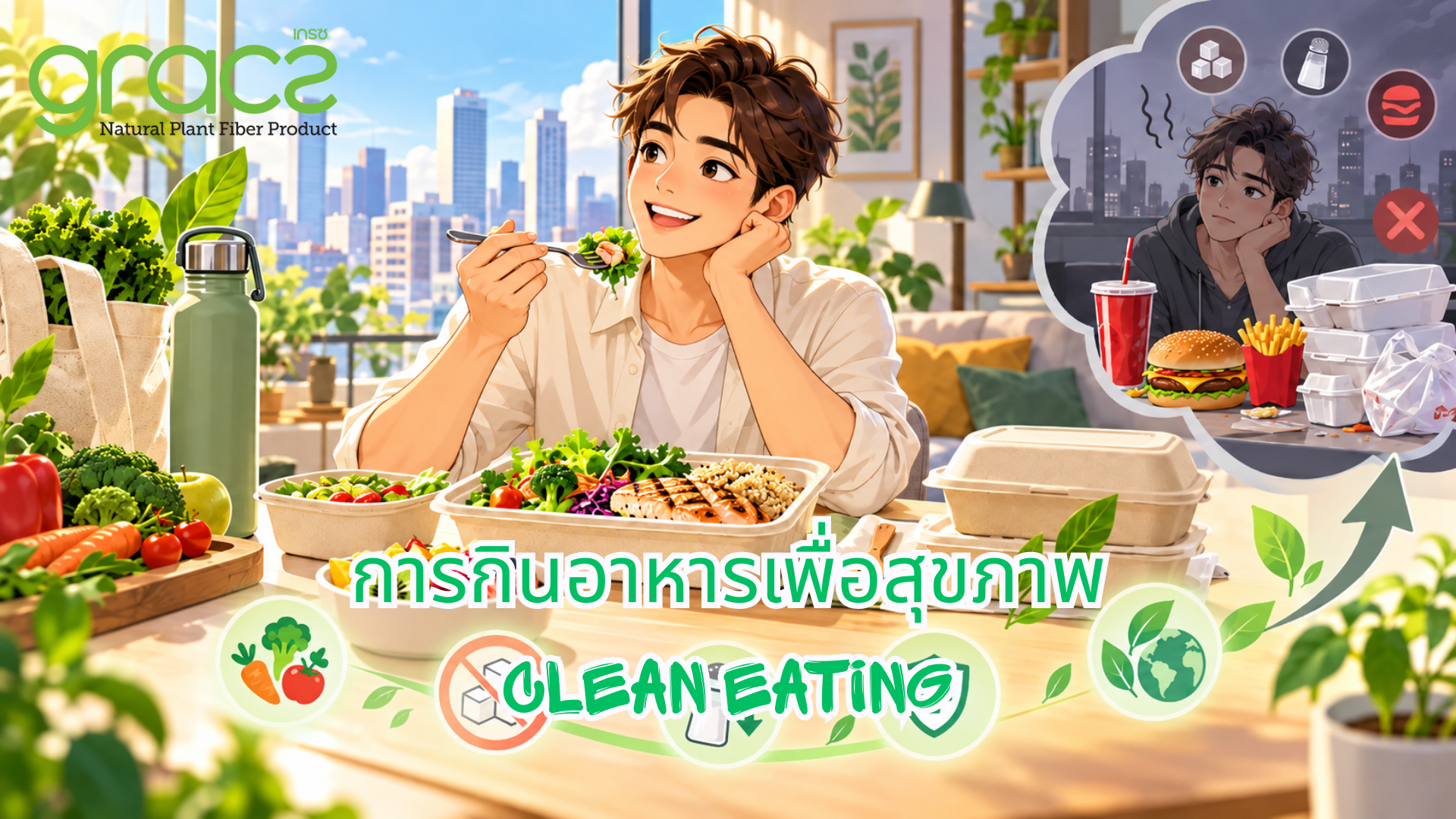 "การกินอาหารเพื่อสุขภาพ (Clean Eating) กับไลฟ์สไตล์คนเมือง: เคล็ดลับดูแลตัวเองฉบับทำได้จริง"