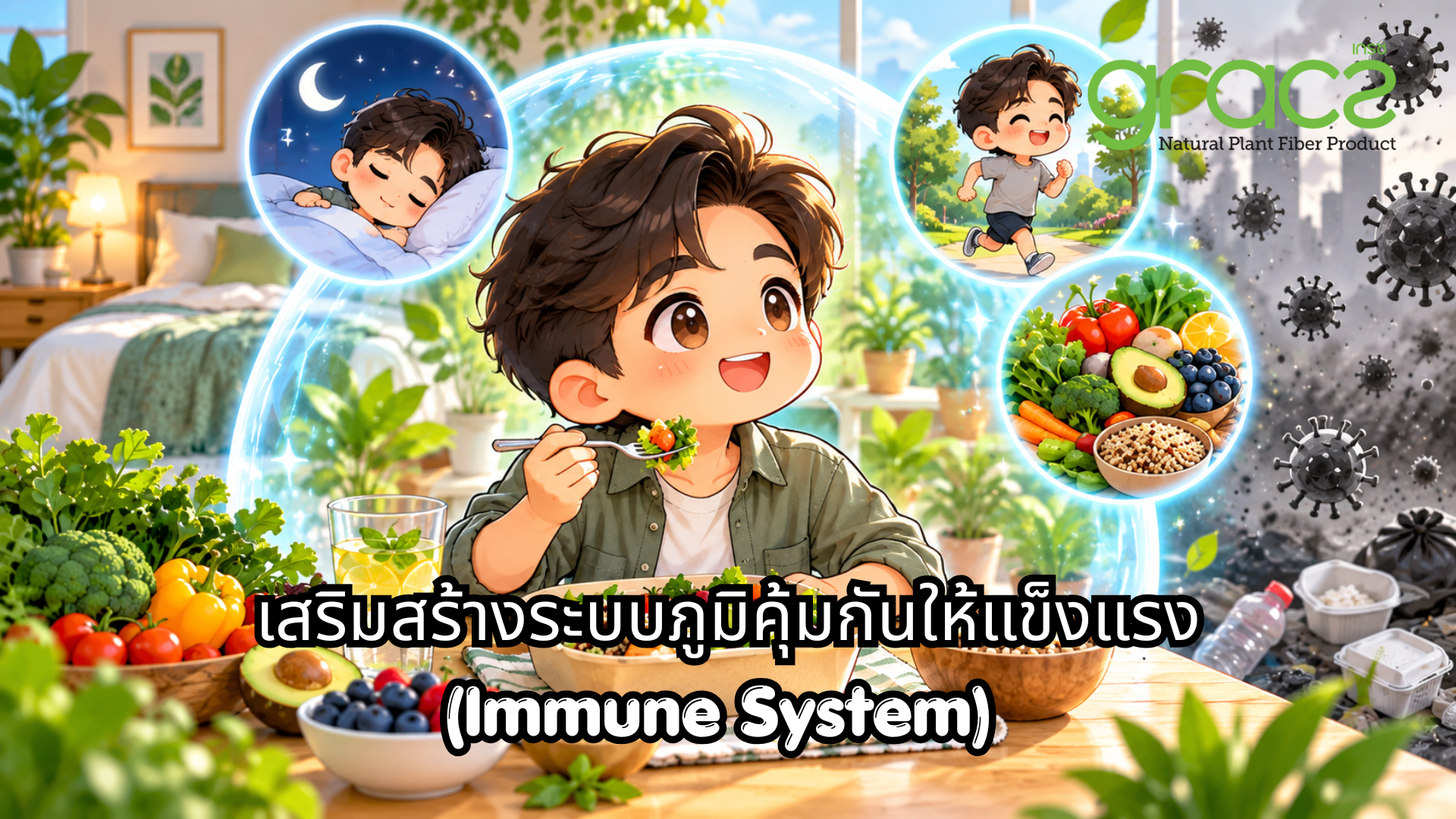 "เสริมสร้างระบบภูมิคุ้มกัน (Immune System) ให้แข็งแรง: เกราะป้องกันโรคภัยในชีวิตประจำวัน"