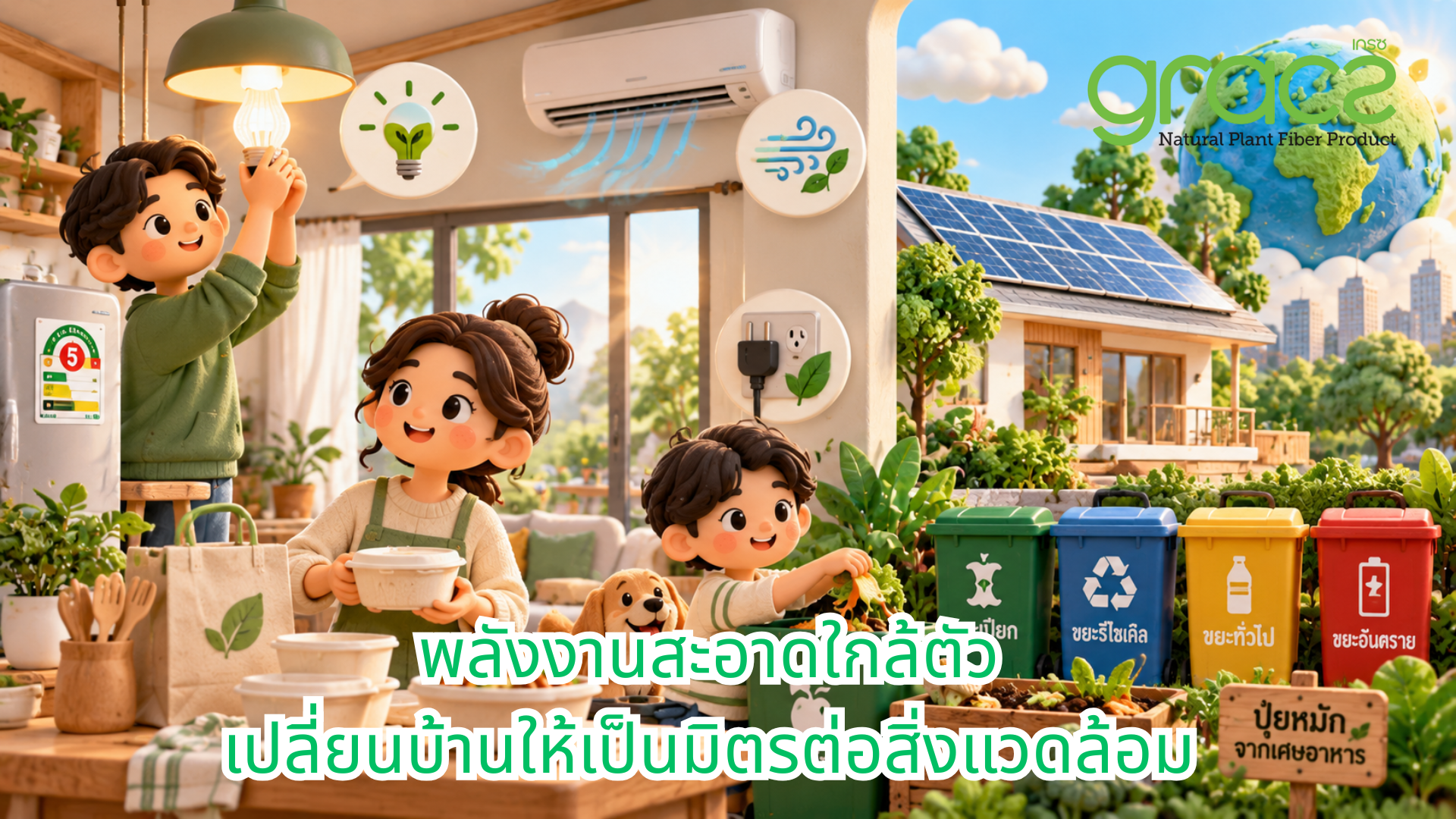 พลังงานสะอาดใกล้ตัว: เปลี่ยนบ้านให้เป็นมิตรต่อสิ่งแวดล้อมและประหยัดพลังงาน