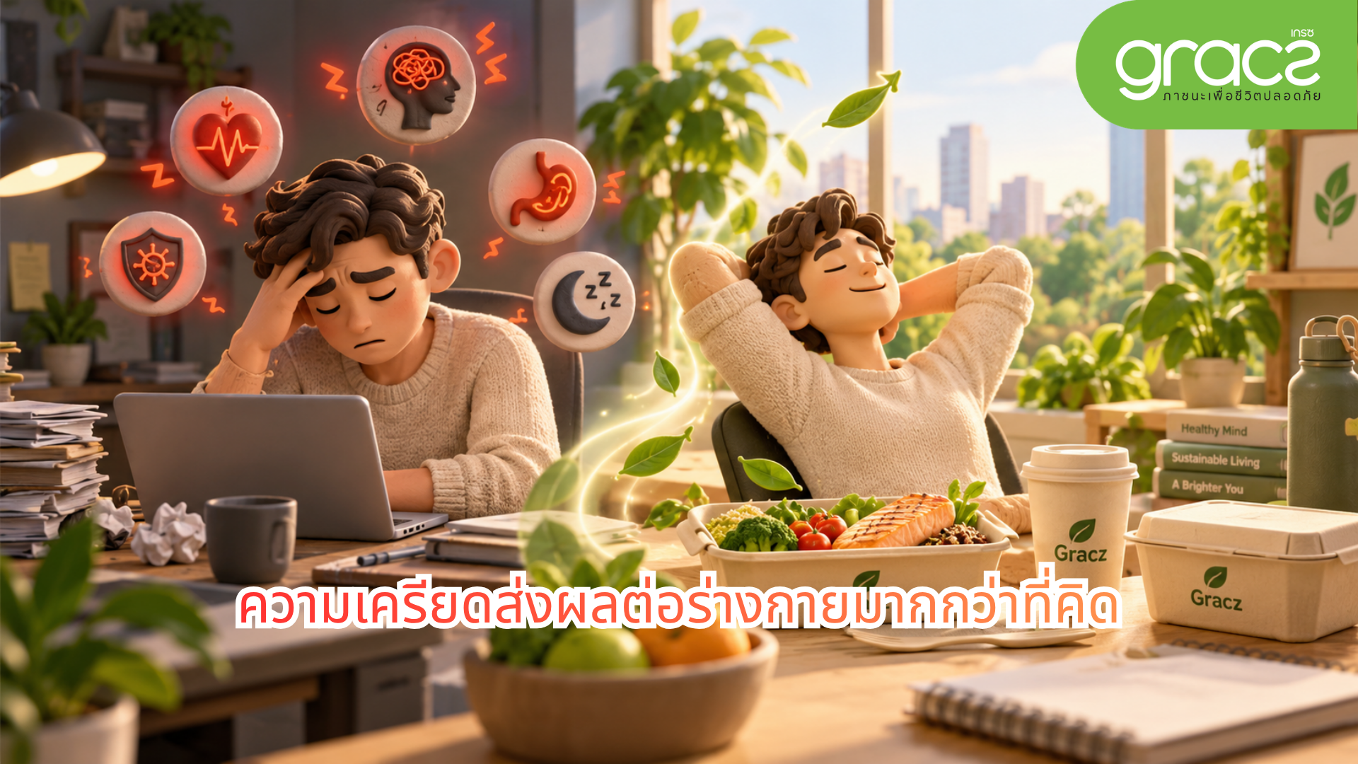 ความเครียดส่งผลต่อร่างกายมากกว่าที่คิด: รู้ทันผลกระทบ พร้อมปรับสมดุลชีวิตและธุรกิจด้วยแนวคิดยั่งยืนสไตล์ Gracz
