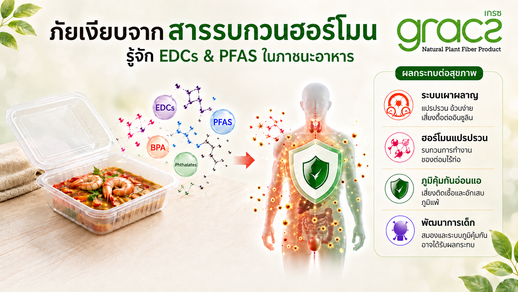 สารรบกวนฮอร์โมน (EDCs) และสารเคลือบเคมีตลอดกาล (PFAS)