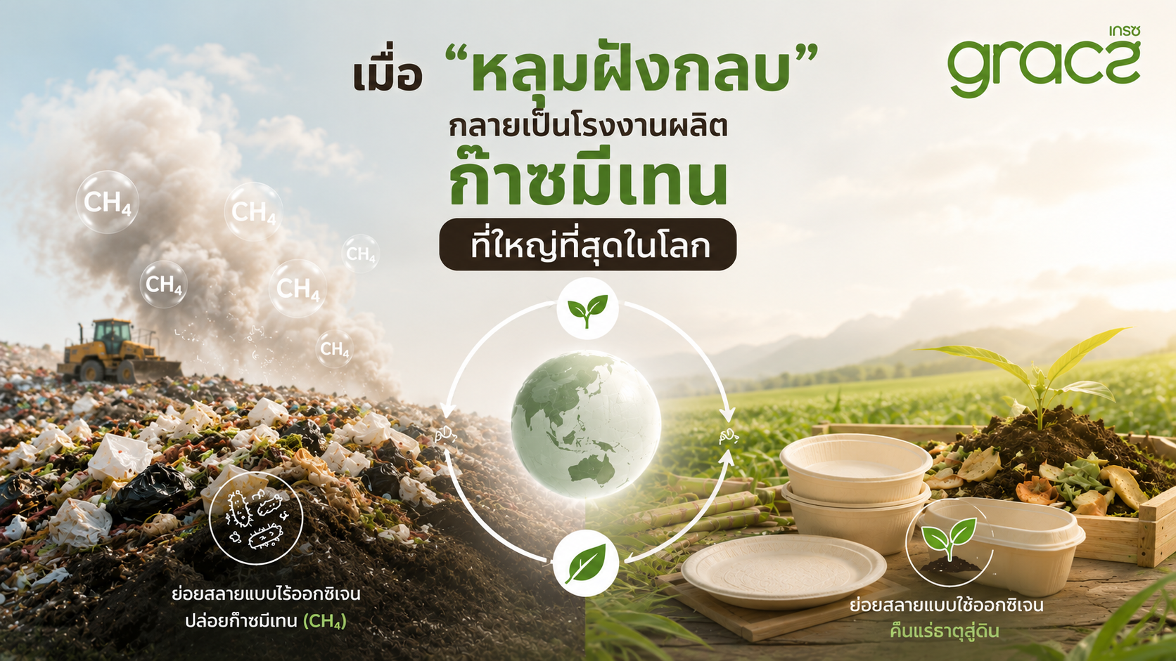 หลุมฝังกลบกับก๊าซมีเทน: ทำไมการเลือกวัสดุอินทรีย์จึงช่วยหยุดวิกฤตโลกเดือด